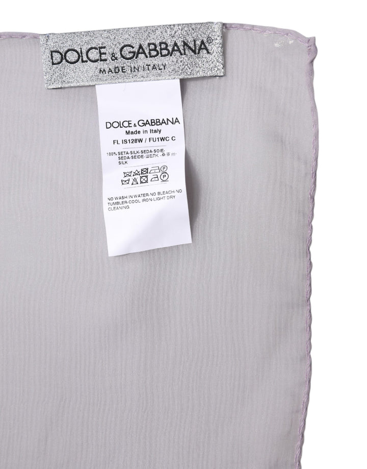 Dolce &amp; Gabbana Purple Silk Rectangle Wrap Shawl Scarf