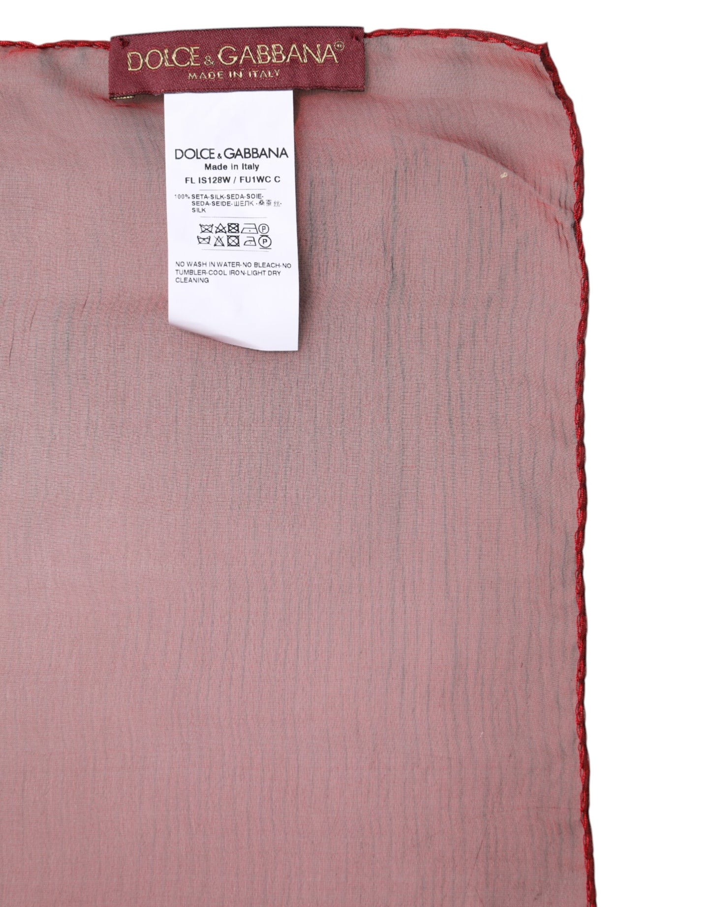 Bufanda chal rectangular de seda roja Dolce &amp; Gabbana para mujer