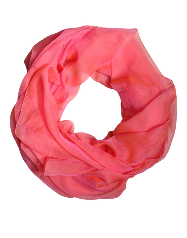 Foulard châle rectangulaire en soie rose Dolce &amp;amp; Gabbana pour femme