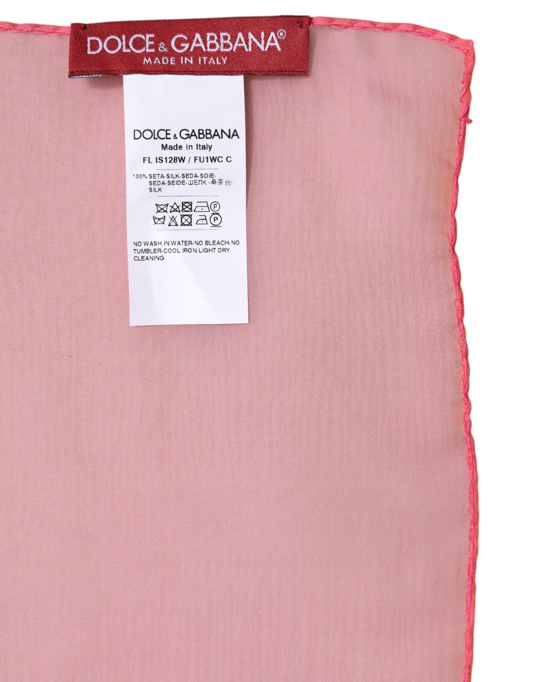 Foulard châle rectangulaire en soie rose Dolce &amp;amp; Gabbana pour femme