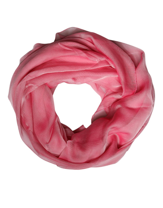 Foulard châle rectangulaire en soie rose Dolce &amp; Gabbana pour femme