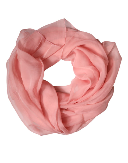 Foulard châle rectangulaire en soie rose Dolce &amp; Gabbana pour femme