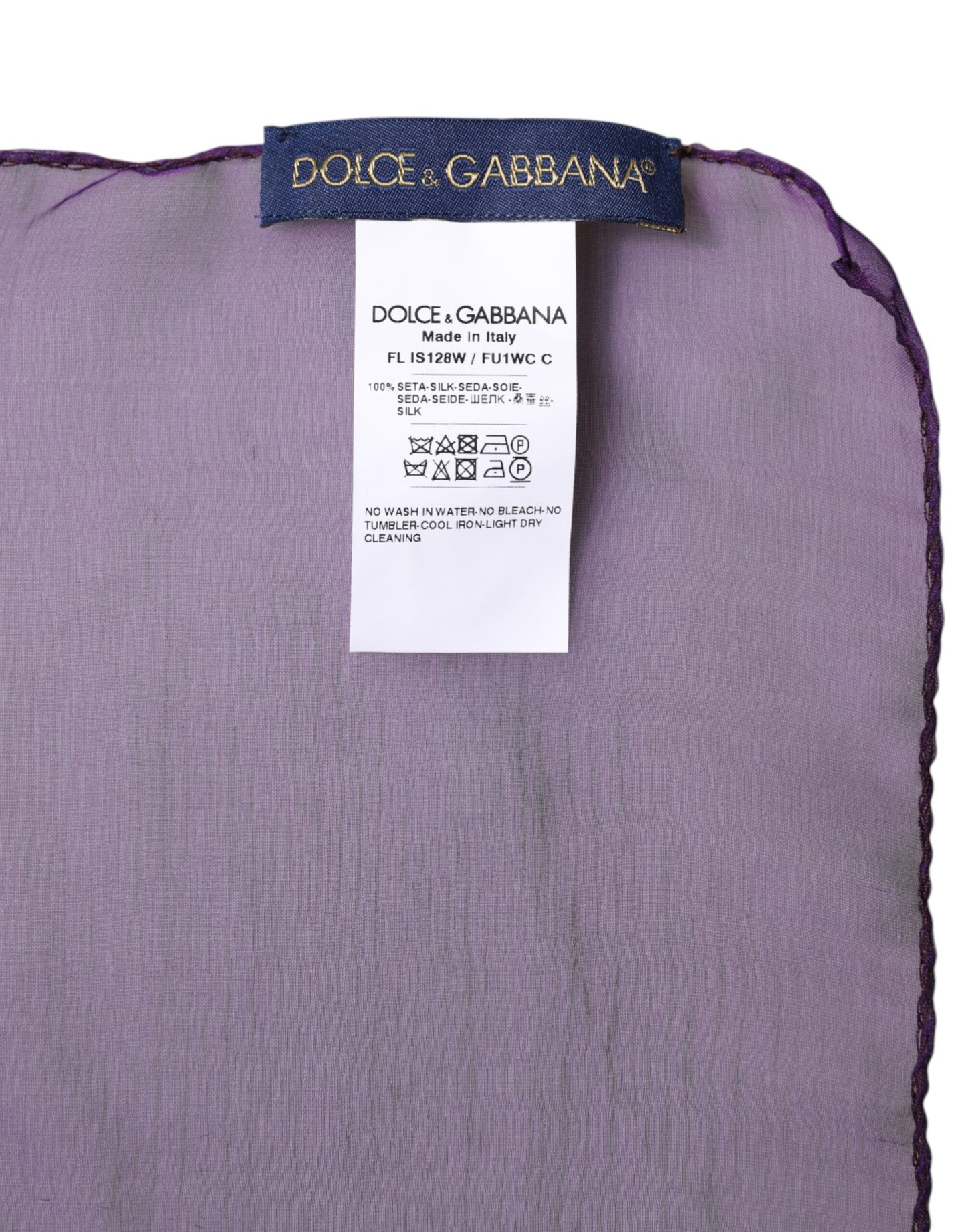 Foulard châle rectangulaire en soie violet Dolce &amp; Gabbana