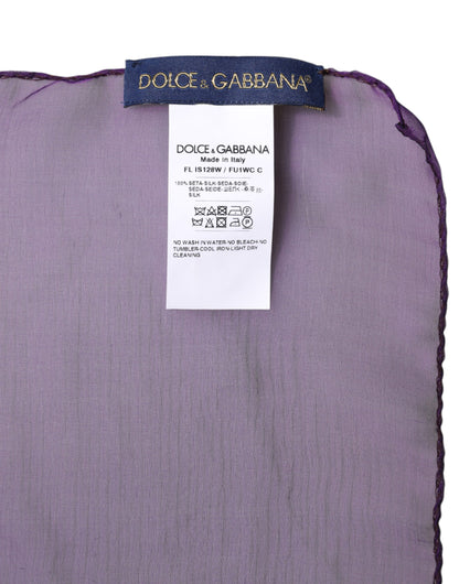 Foulard châle rectangulaire en soie violet Dolce &amp; Gabbana