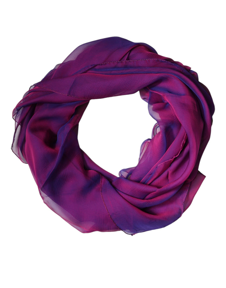 Foulard châle rectangulaire en soie violet Dolce &amp;amp; Gabbana