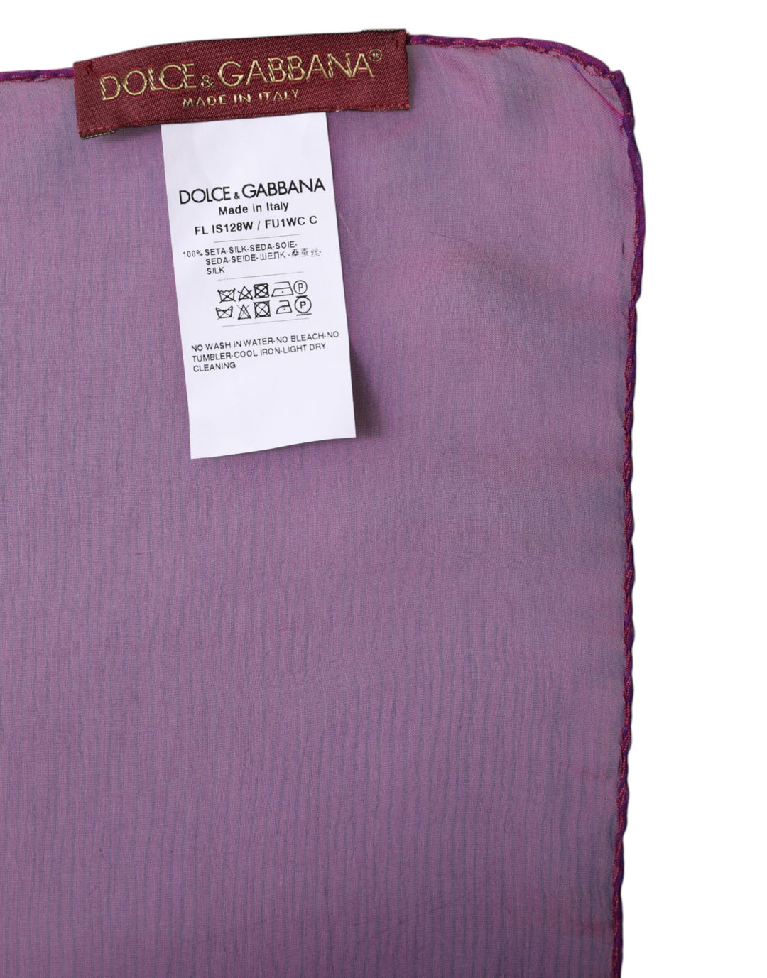 Foulard châle rectangulaire en soie violet Dolce &amp;amp; Gabbana