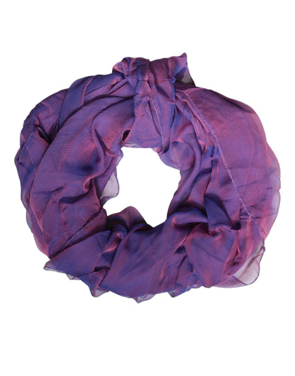 Foulard châle rectangulaire en soie violet Dolce &amp; Gabbana