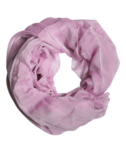 Foulard châle rectangulaire en soie rose Dolce &amp; Gabbana pour femme