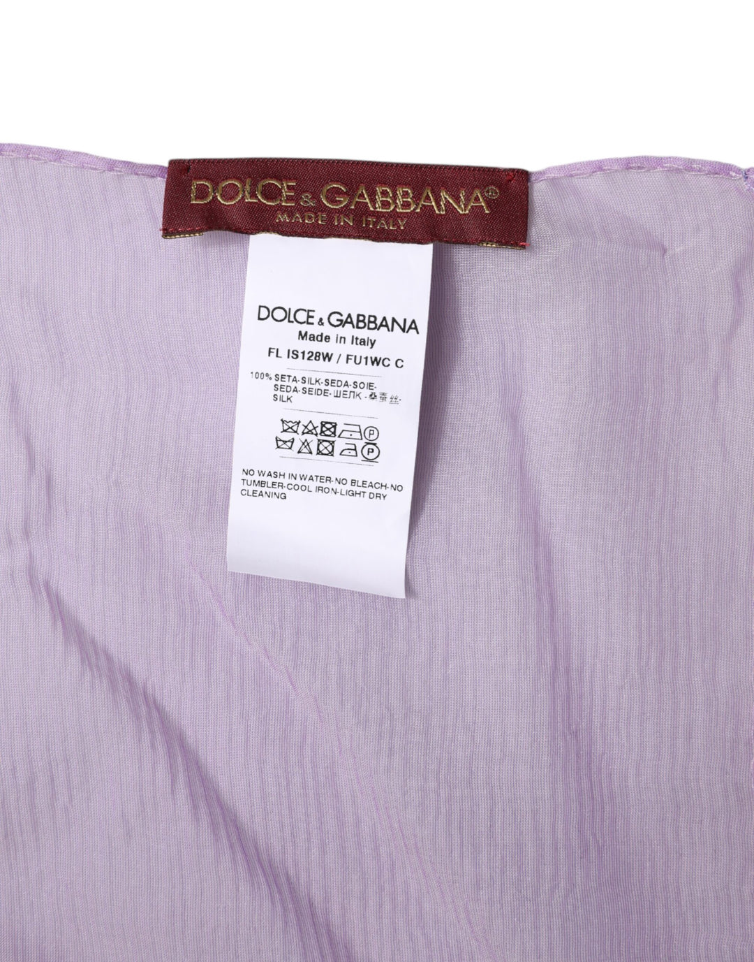 Dolce &amp; Gabbana Purple Silk Rectangle Wrap Shawl Scarf