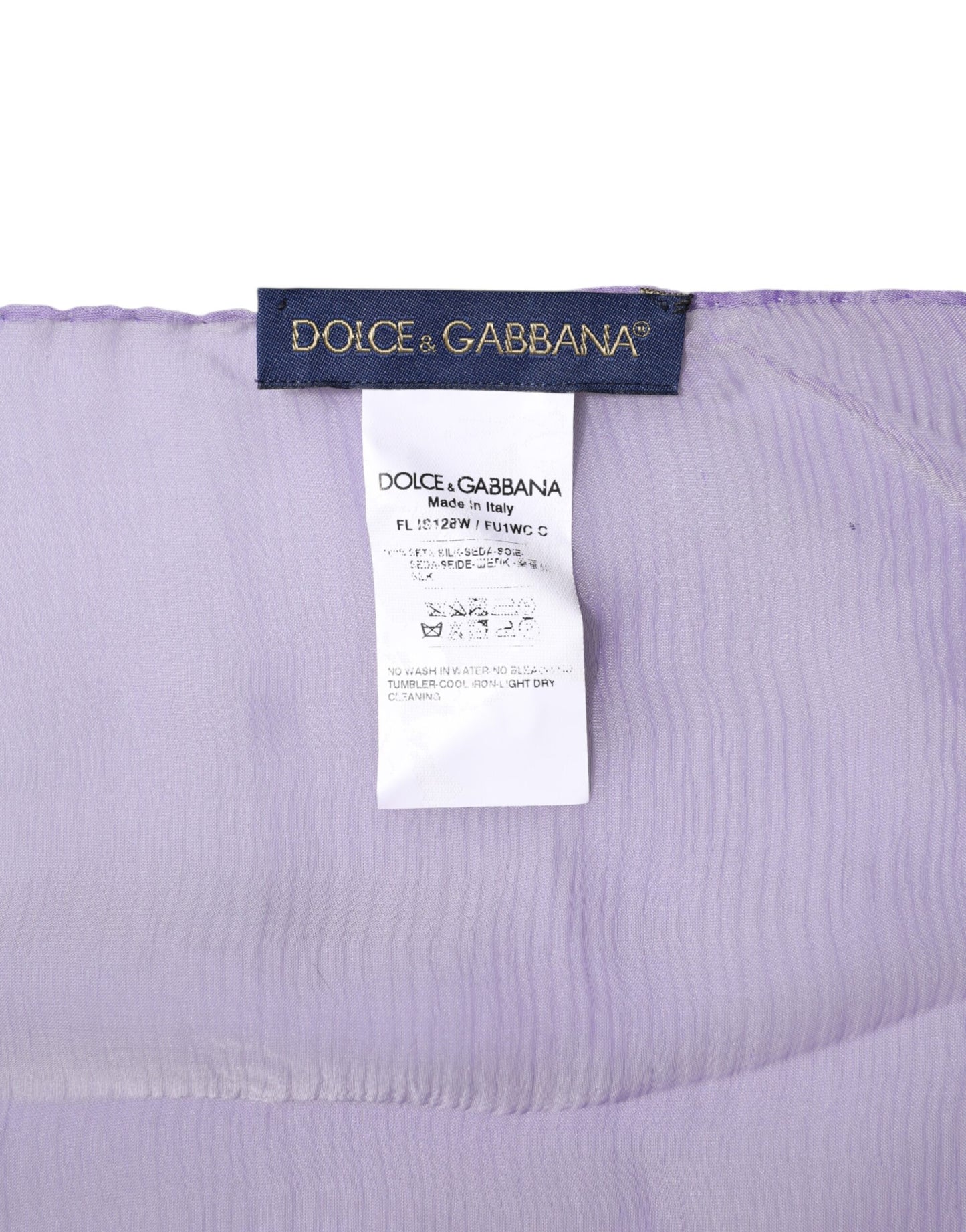 Bufanda chal rectangular de seda morada de Dolce &amp; Gabbana