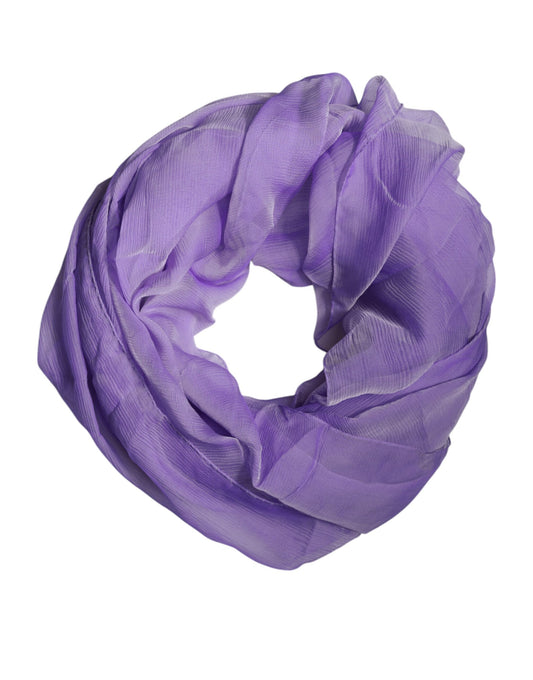 Foulard châle rectangulaire en soie violet Dolce &amp; Gabbana