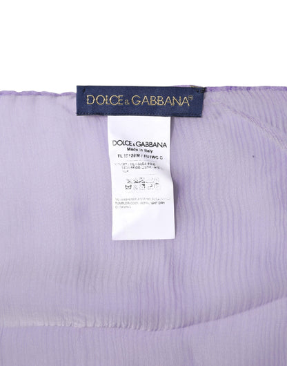 Bufanda chal rectangular de seda morada de Dolce &amp; Gabbana