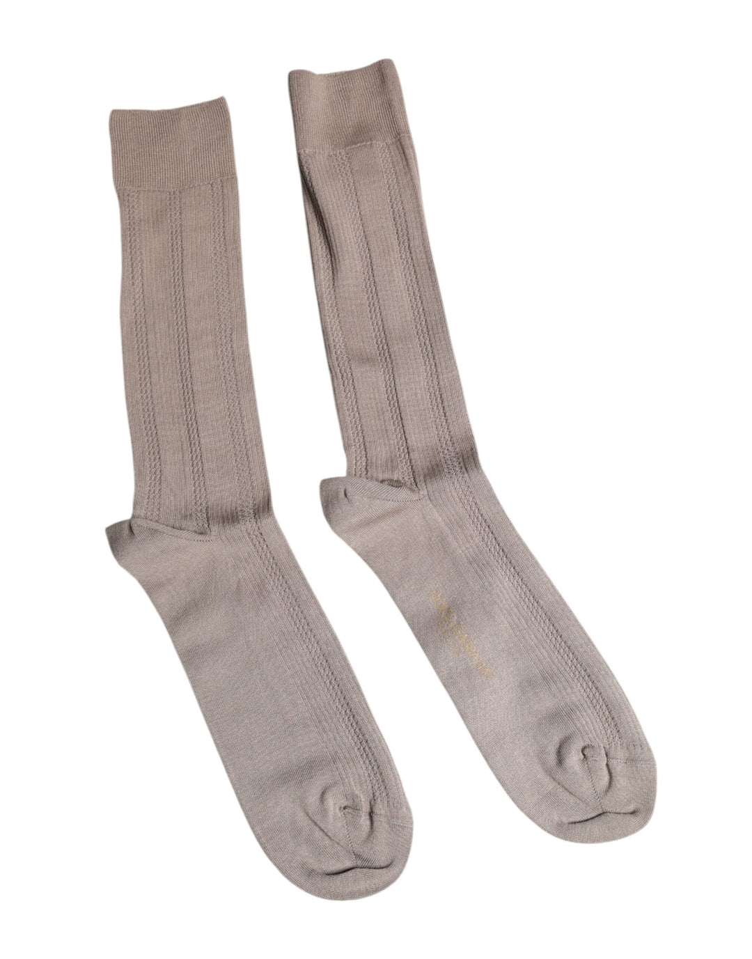 Dolce &amp; Gabbana Brown Cotton Stretch Logo Over Calf Socks