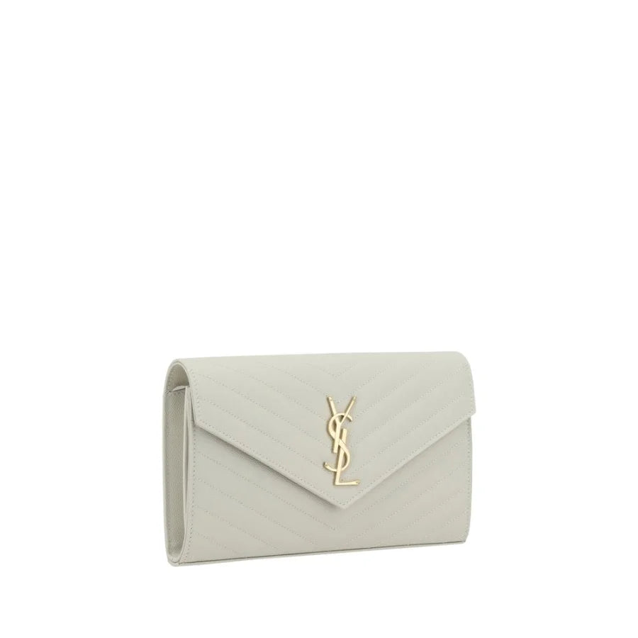Saint Laurent White Calf Leather Bos Taurus Shoulder Bag
