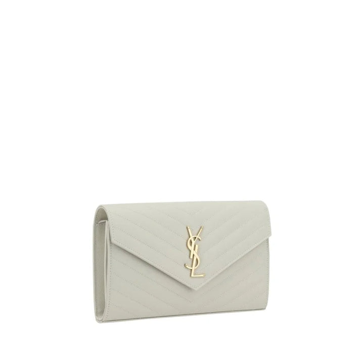 Saint Laurent White Calf Leather Bos Taurus Shoulder Bag