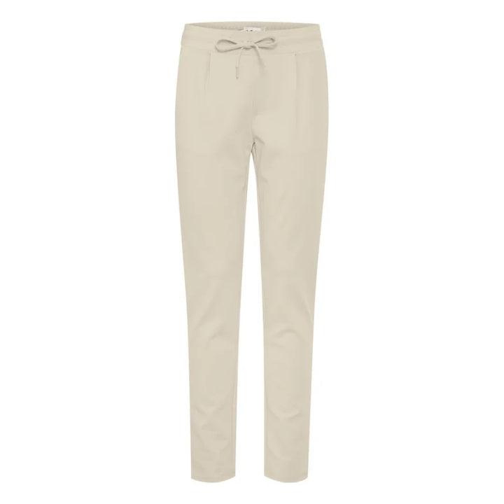 ICHI Beige Polyester Casual Pants