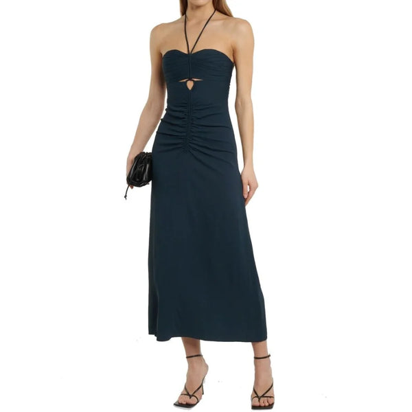 Self-Portrait Gray Viscose Casual Dress