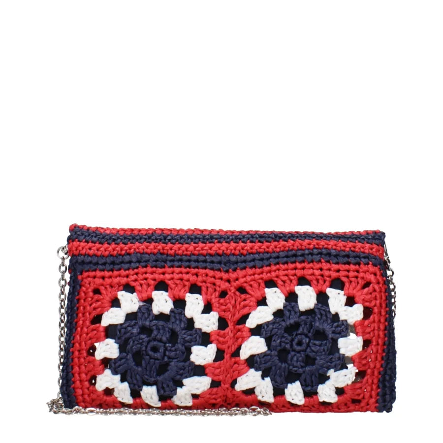 Miu Multicolor Raffia Clutch Bag