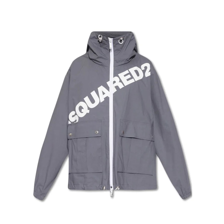 Dsquared² Gray Cotton Shell Jacket