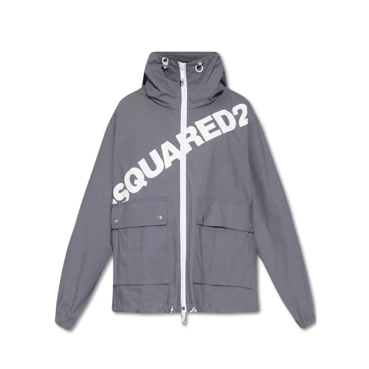 Dsquared² Gray Cotton Shell Jacket