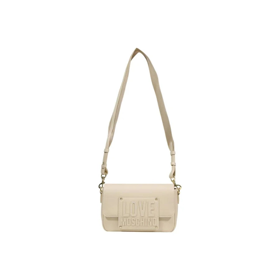 Love Moschino Cream Polyethylene Handbag