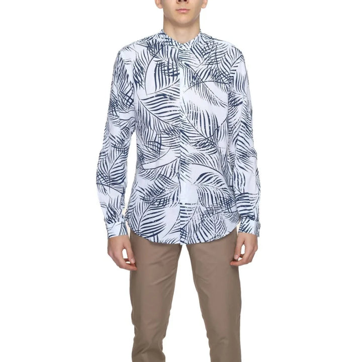 Antony Morato Blue Cotton Pattern Shirt