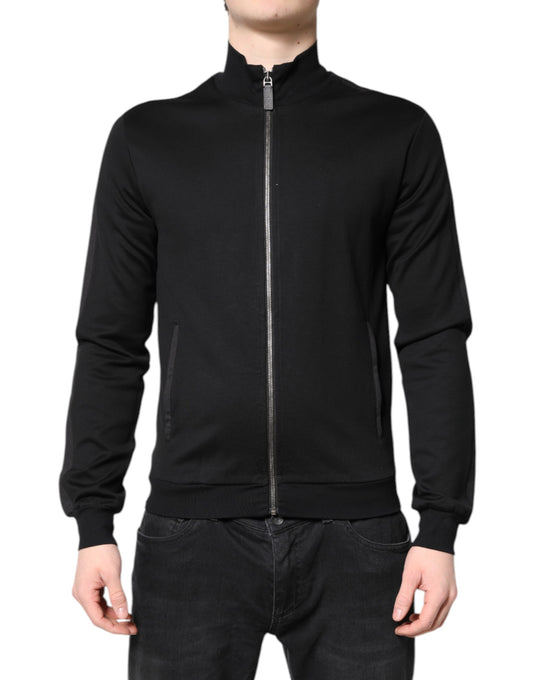 Chaqueta bomber Dolce & Gabbana de algodón negro con cremallera completa y logotipo para hombre