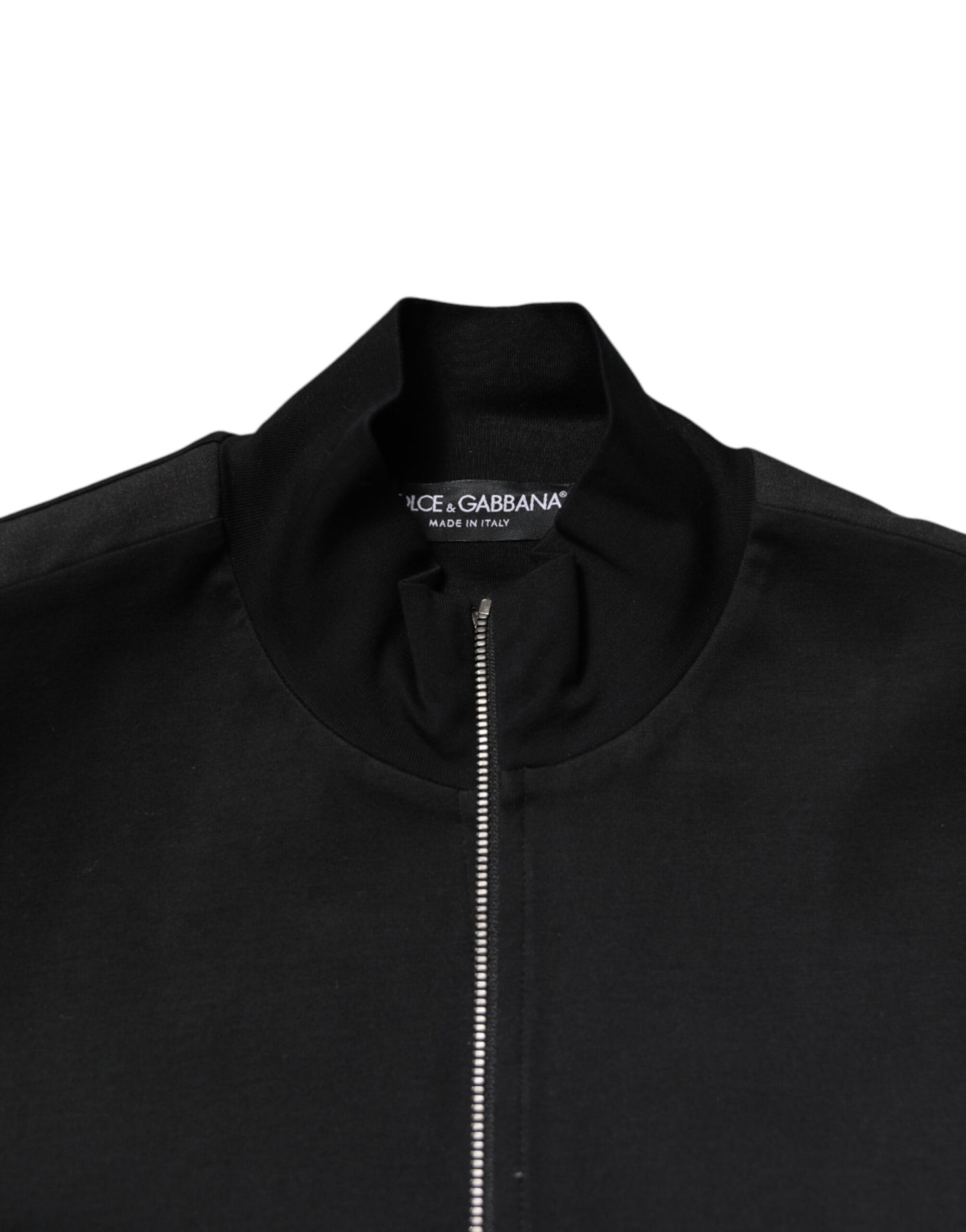 Chaqueta bomber Dolce &amp; Gabbana de algodón negro con cremallera completa y logotipo para hombre