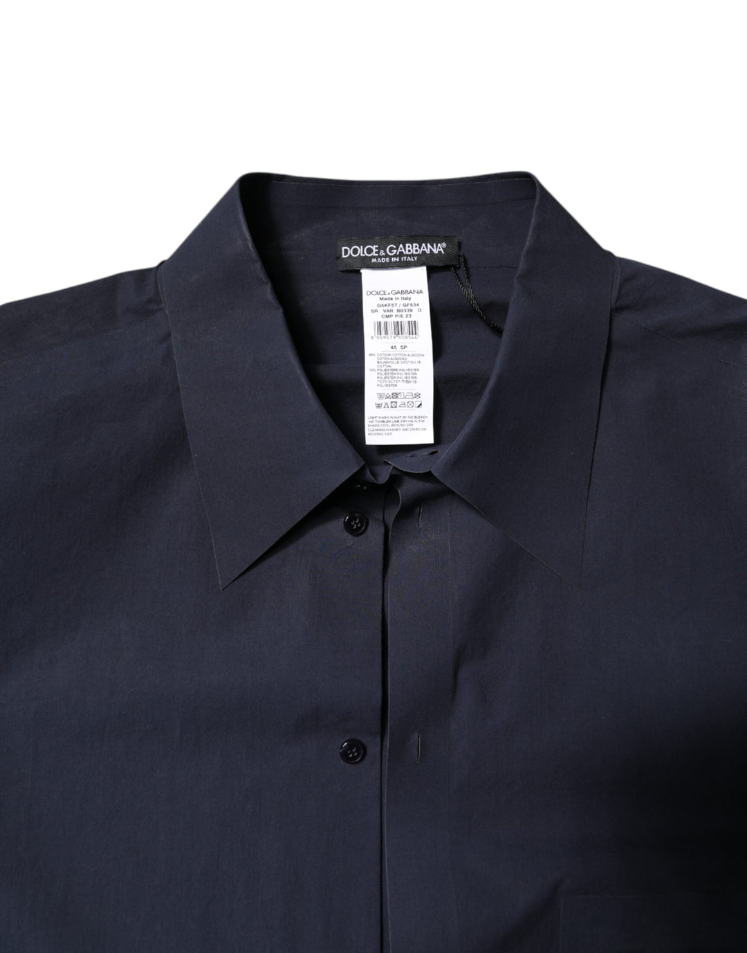 Dolce &amp; Gabbana Dark Blue Cotton Long Sleeve Shirt