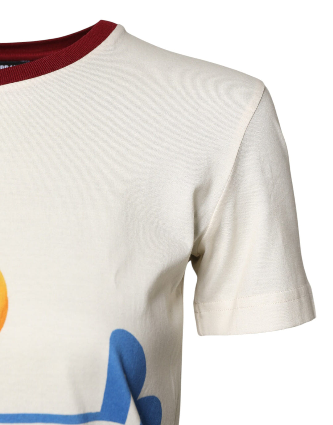 Dolce &amp; Gabbana White Cotton Print Short Sleeves Top T-shirt