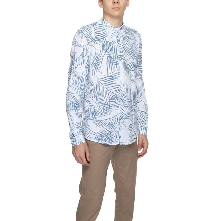 Antony Morato Blue Cotton Pattern Shirt