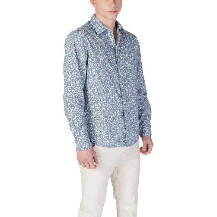 Replay Blue Cotton Pattern Shirt