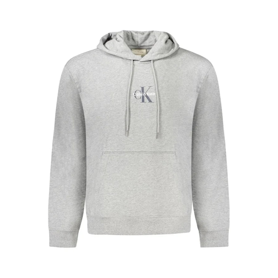 Calvin Klein ’Grigio Cotton Men’s Sweatshirt with Hood’