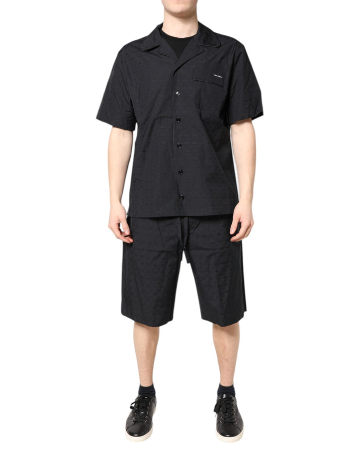 Dolce &amp; Gabbana Black Cotton Men Pajama Set Sleepwear