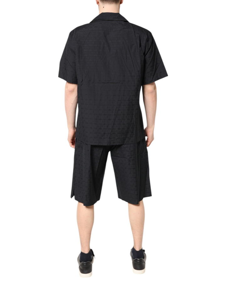Dolce &amp; Gabbana Black Cotton Men Pajama Set Sleepwear