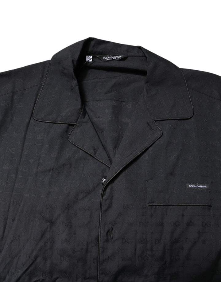 Dolce &amp; Gabbana Black Cotton Men Pajama Set Sleepwear