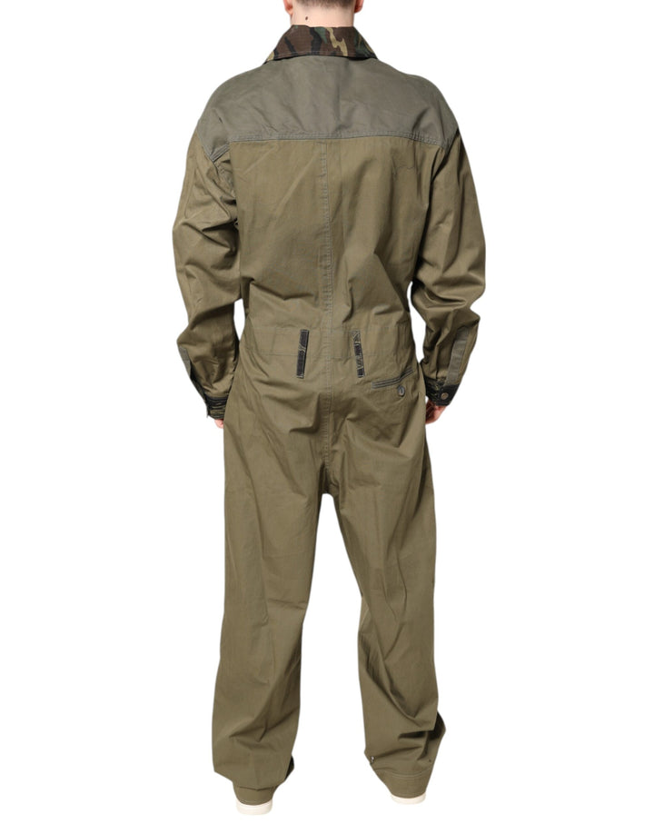 Dolce &amp; Gabbana Brown Cotton Stretch Shirt Pants Casual Set
