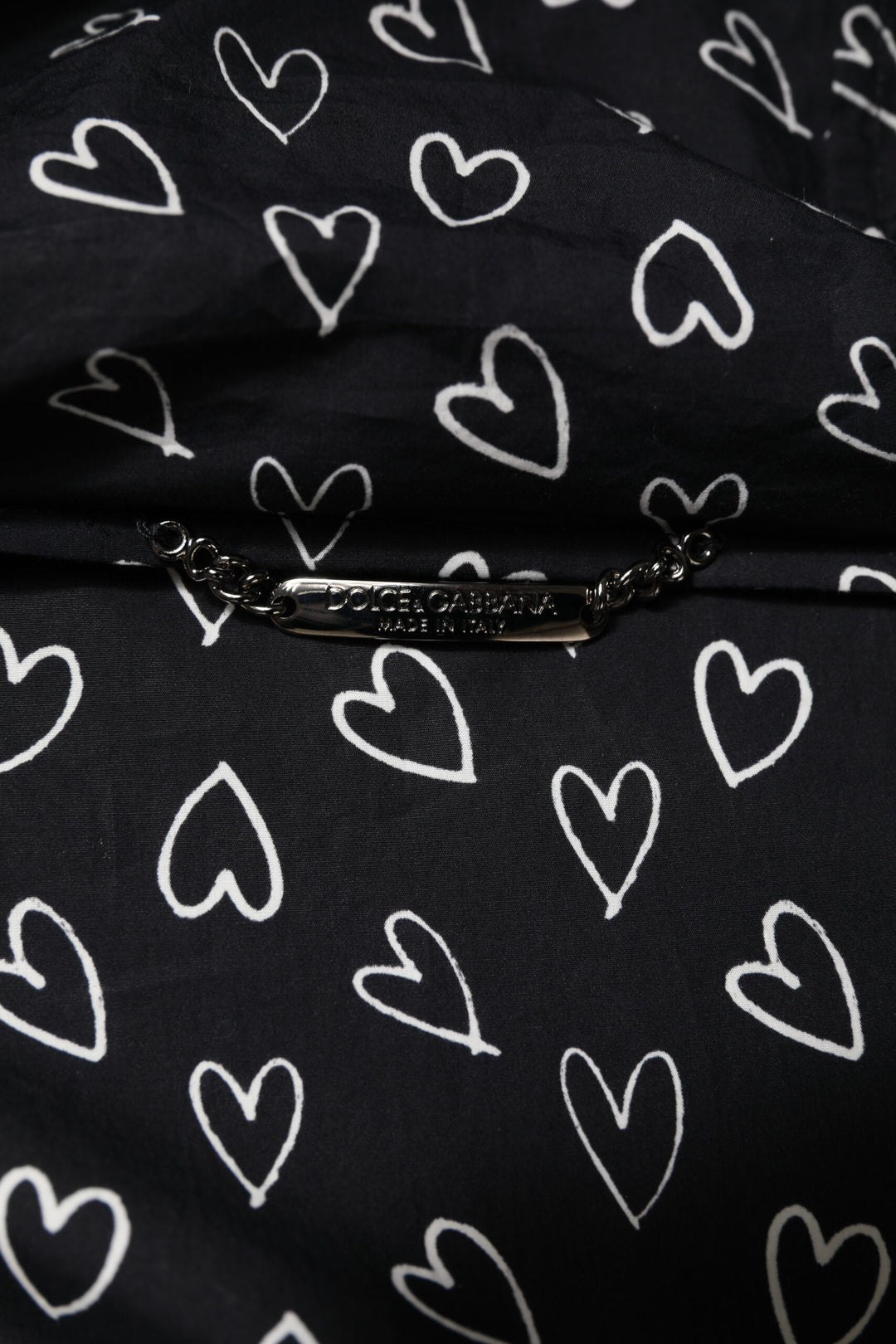 Dolce &amp; Gabbana Black Heart Print Hooded Windbreaker Jacket