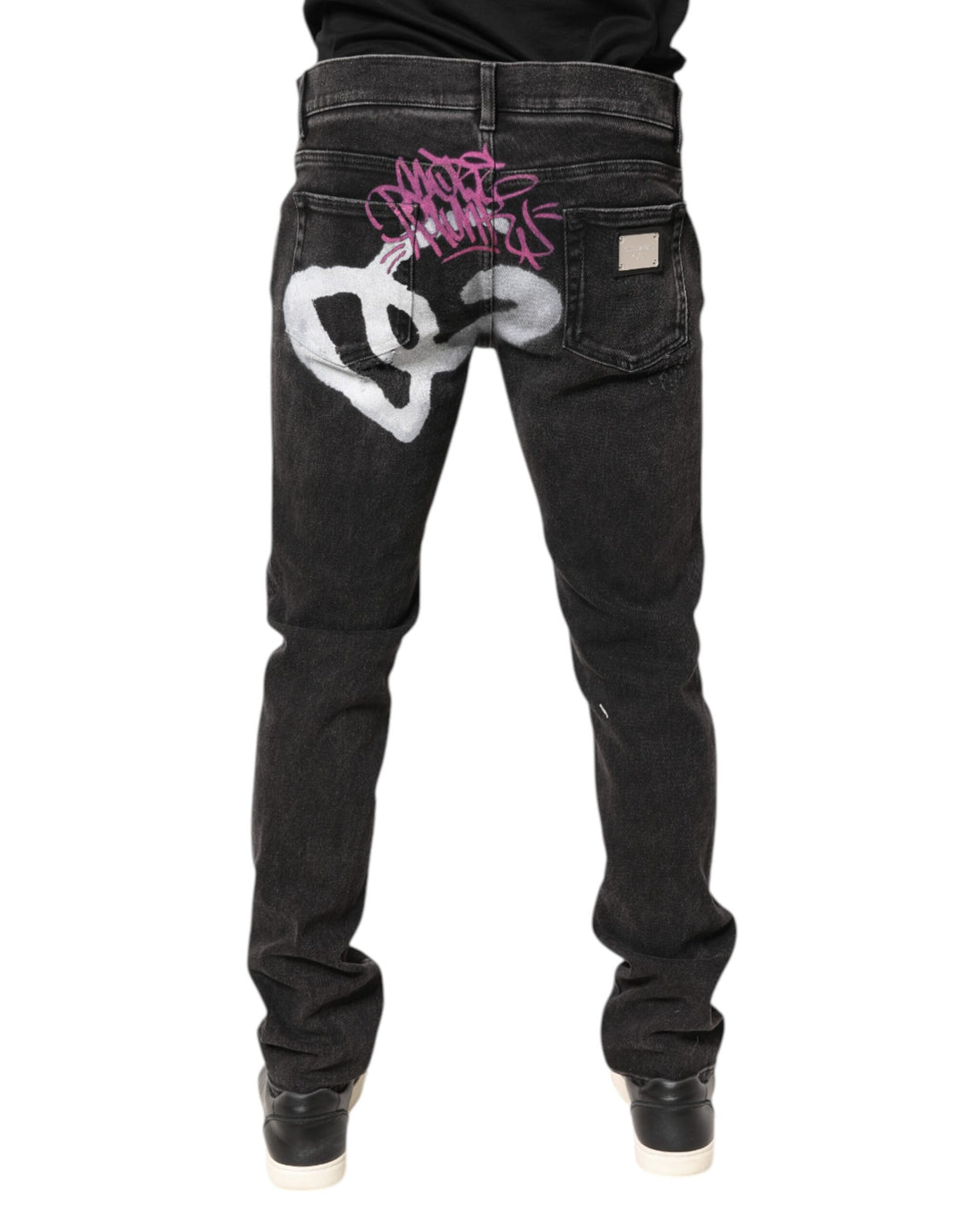 Dolce &amp; Gabbana Gray Washed Cotton Skinny Denim Jeans