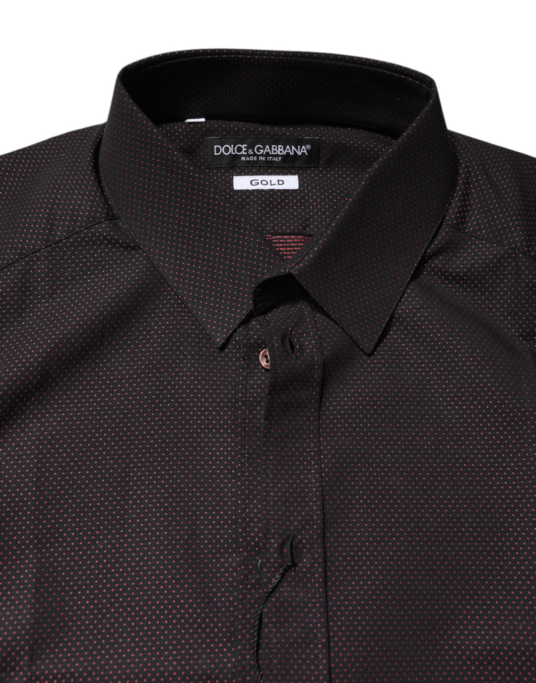 Dolce &amp; Gabbana Maroon Jacquard Cotton GOLD Men Dress Shirt