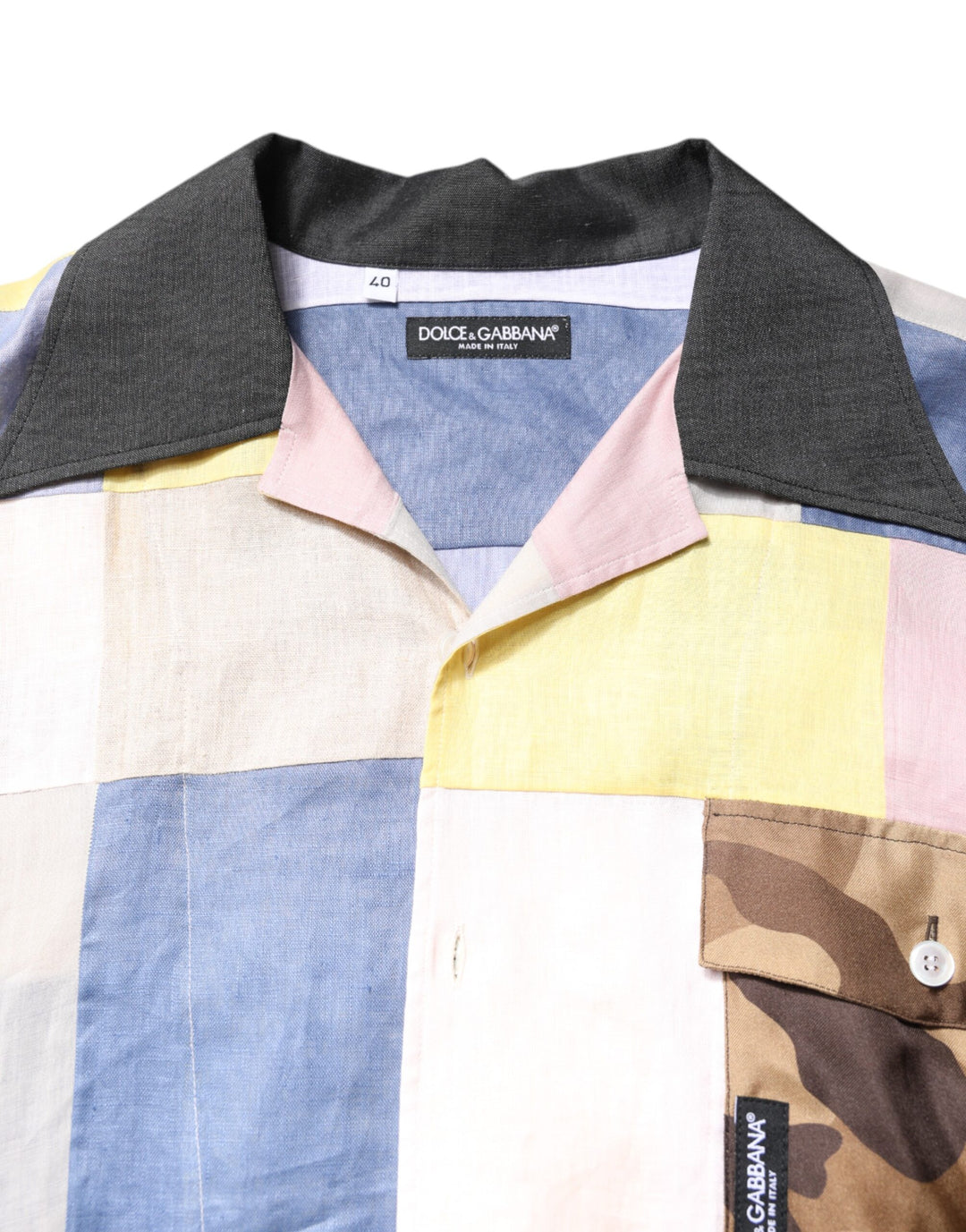 Dolce &amp; Gabbana Multicolor Patchwork Short Sleeve Shirt