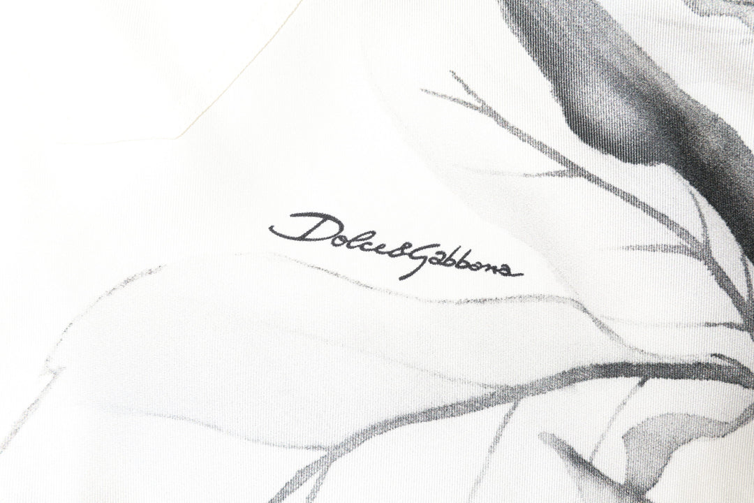 Dolce &amp; Gabbana Ivory Silk Long Sleeves Men Casual Shirt