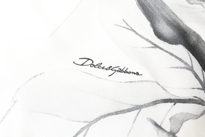 Dolce &amp; Gabbana Ivory Silk Long Sleeves Men Casual Shirt