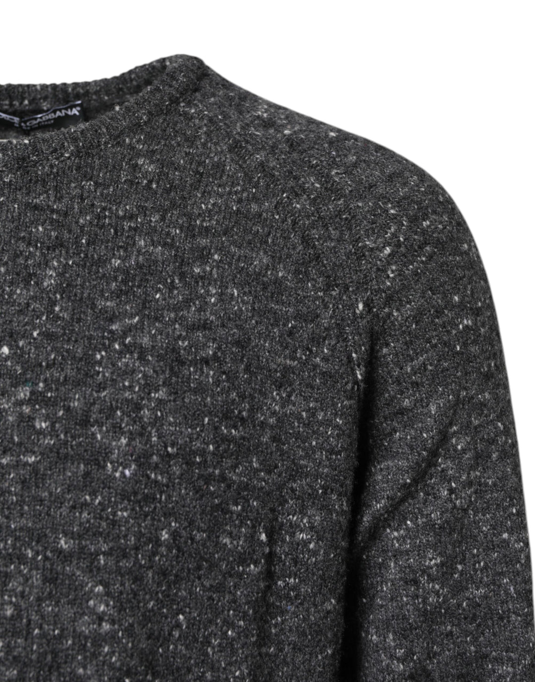 Dolce &amp; Gabbana Gray Wool Knitted Round Neck Pullover Sweater