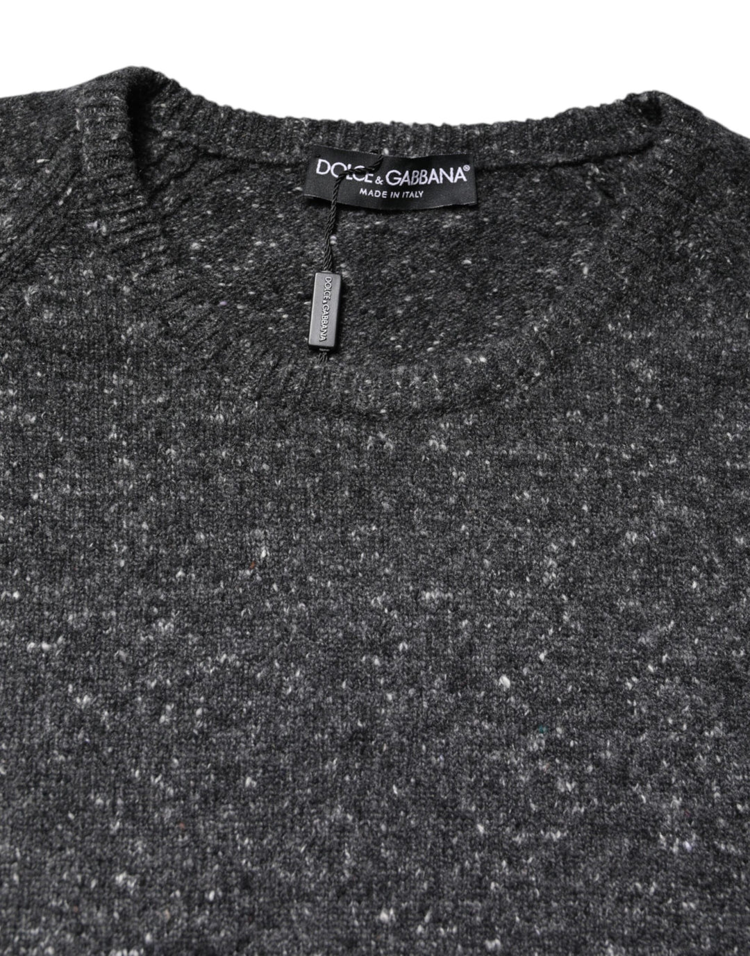 Dolce &amp; Gabbana Gray Wool Knitted Round Neck Pullover Sweater
