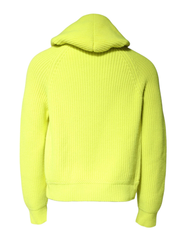 Dolce &amp; Gabbana Green 69 Knit Hooded Men Pullover Sweater