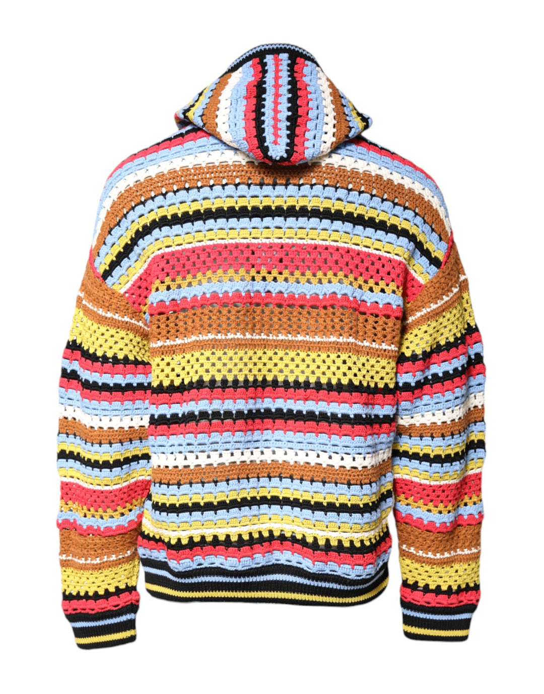 Dolce &amp; Gabbana Multicolor Cotton Hooded Pullover Sweater