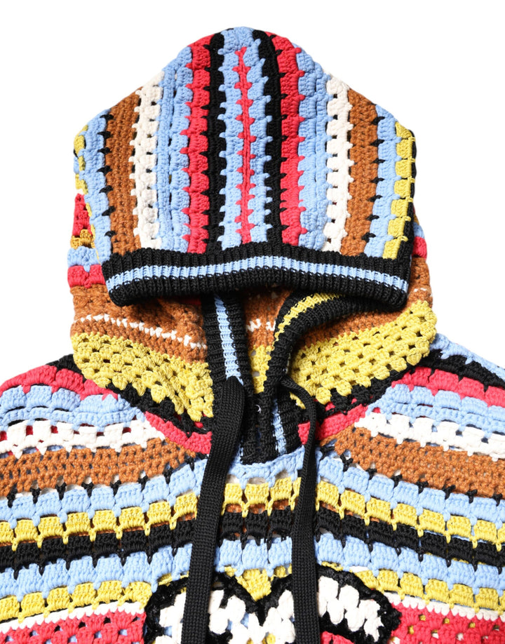 Dolce &amp; Gabbana Multicolor Cotton Hooded Pullover Sweater