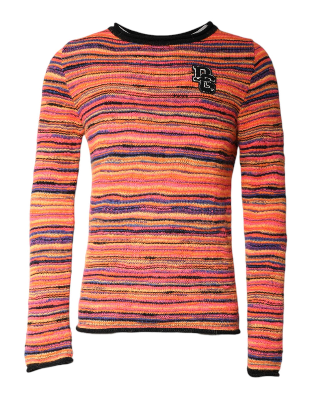 Dolce &amp; Gabbana Multicolor Wool DGLogo Knit Pullover Sweater