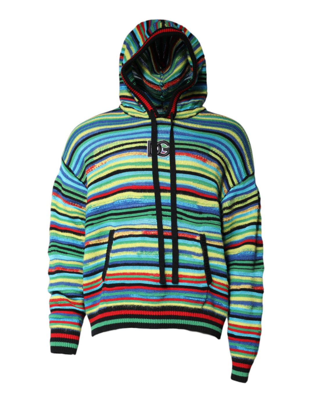 Dolce &amp; Gabbana Multicolor Cotton Hooded Pullover Sweater